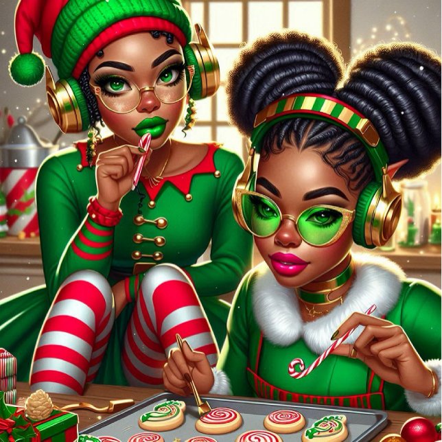 Elves Eating Goodies Presentpapper (Skapare uppladdad)