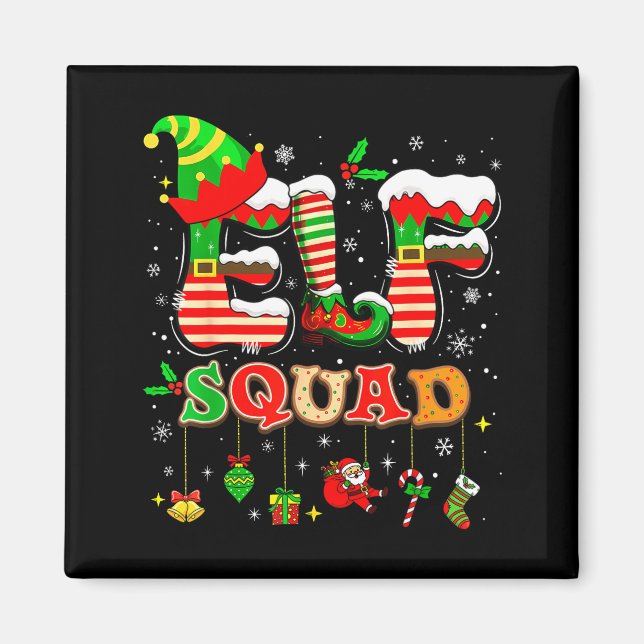 Elves Family Christmas Matching Pajamas Xmas Elf S Magnet (Framsidan)