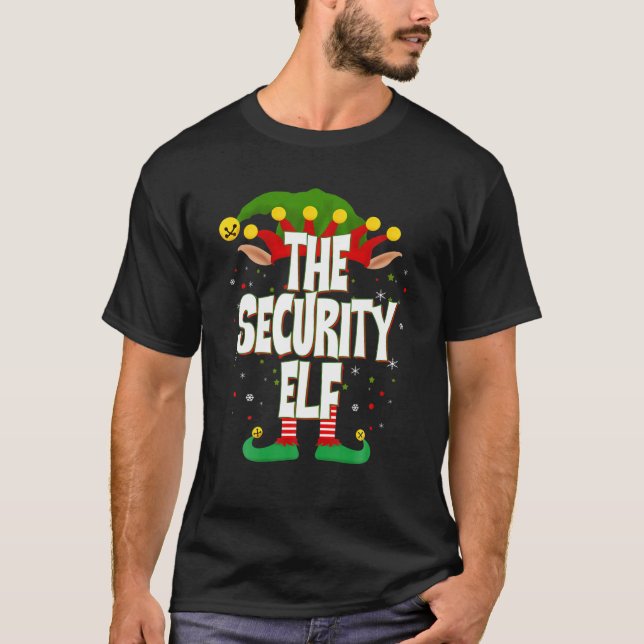 Elves Group of the Security Elf-julen T Shirt (Framsida)