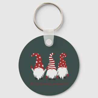 Elves in Hats Fa La La Keychain Nyckelring