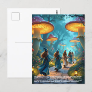 Elves Mushroom Vykort