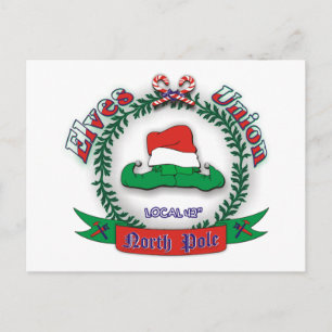Elves Union jul Helg Vykort