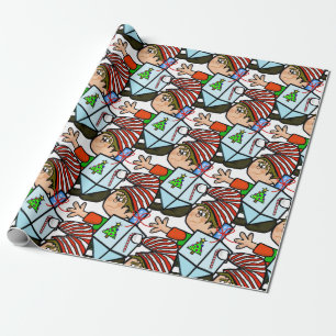 Elves with Dreidel Chrismukah Gift Wrap Presentpapper