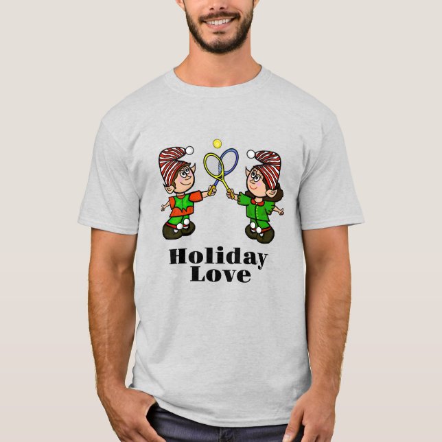 Elves with Tennis Rackets jul T-Shirt (Framsida)