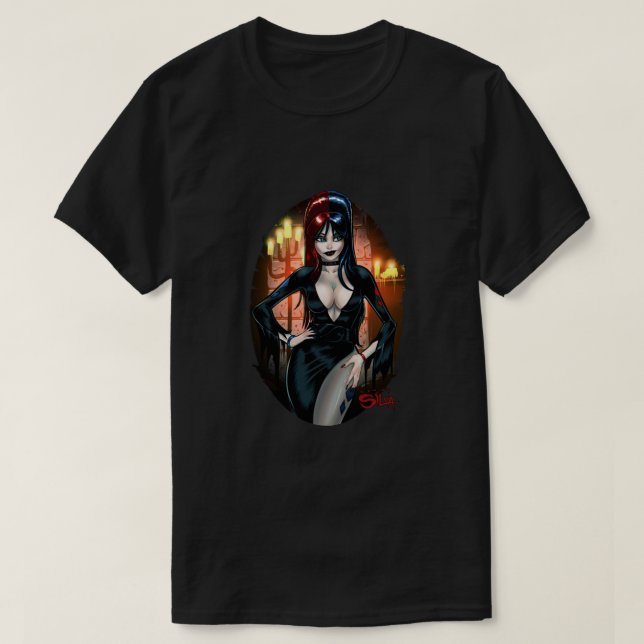 Elvira Quinn Älskarinna av Mayhem! Klassisk T Shirt (Design framsida)