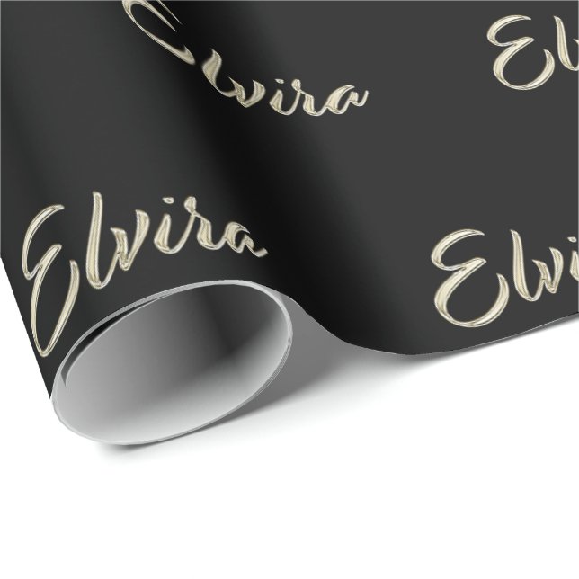 Elvira white gold Handwriting Geschenkpapier Presentpapper (Rullad Hörn)