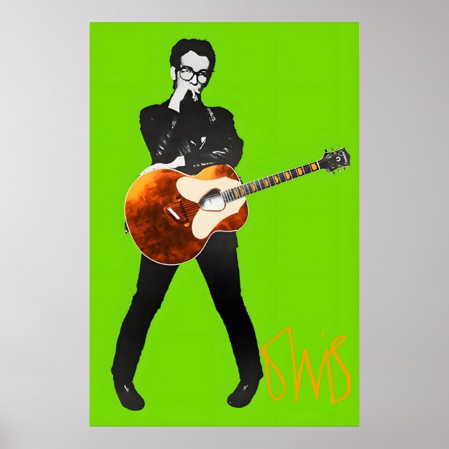 Elvis Costello 1977 Stiff Records Promo Poster (Framsidan)