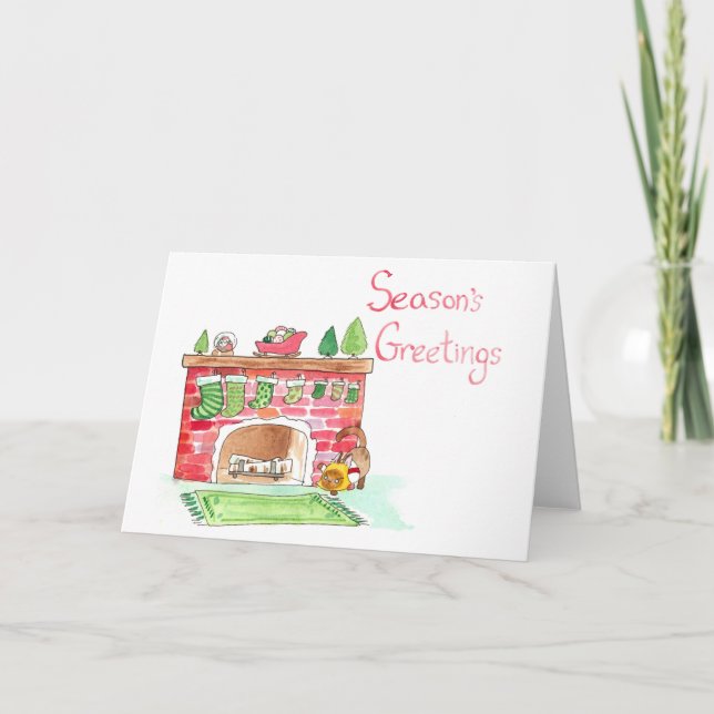 Elvis Guards Fireplace Greeting Card Helgkort (Framsida)