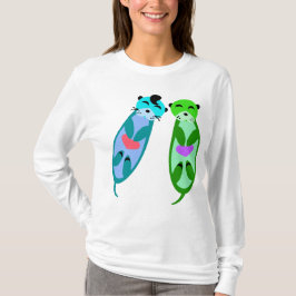 Elvis Otter & Friend med Hearts #2 T Shirt