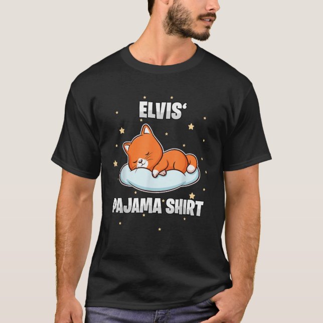 Elvis Pajama Personalized Sleeping  T Shirt (Framsida)