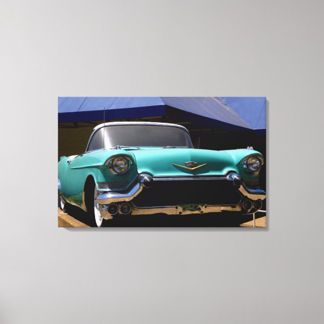 Elvis Presleys gröna cabriolet i Canvastryck (Framsida)