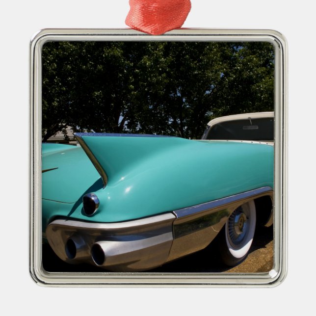 Elvis Presleys gröna cabriolet i Julgransprydnad Metall (Framsidan)