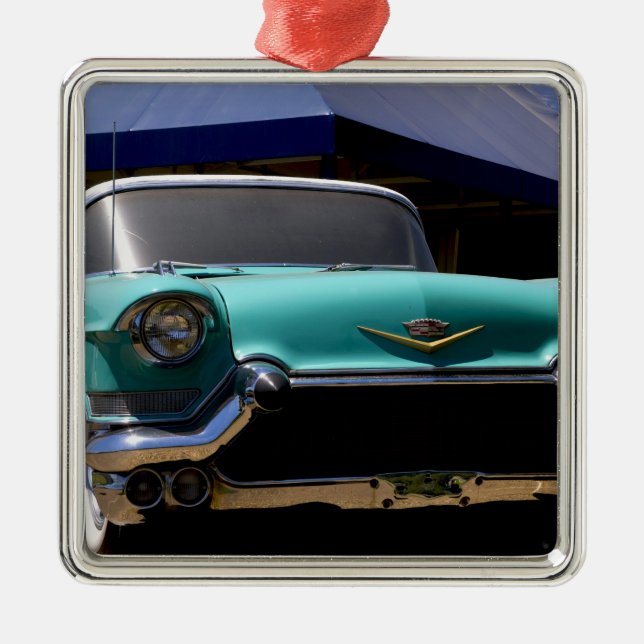 Elvis Presleys gröna cabriolet i Julgransprydnad Metall (Framsidan)