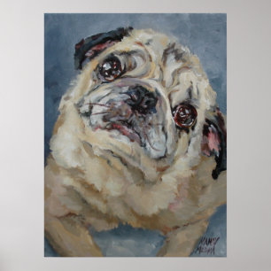 Elvis Puggy porträttaffisch vid Nancy Medina Poster