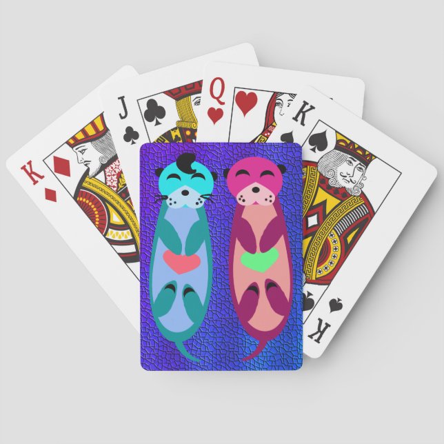 Elvis utter och vän med hjärtor casinokort (Baksidan)