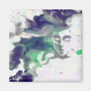 Elvish ansikte - Digital teckning, fantasy Art Mag Magnet