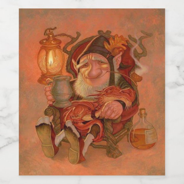 Elvish Vin Vinflaska Etikett (Singel etikett)