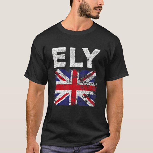 Ely British Flagga Union Jack England T Shirt (Framsida)