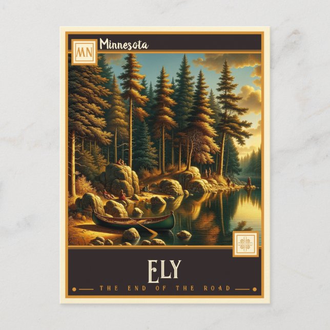 Ely, Minnesota | VINTAGE Vykort (Framsida)