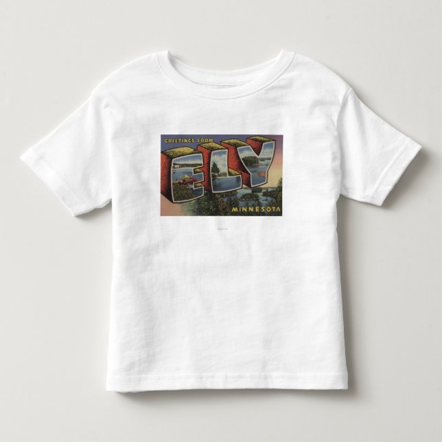 Ely MinnesotaLarge brev ScenesEly, MN Tee Shirt (Framsida)