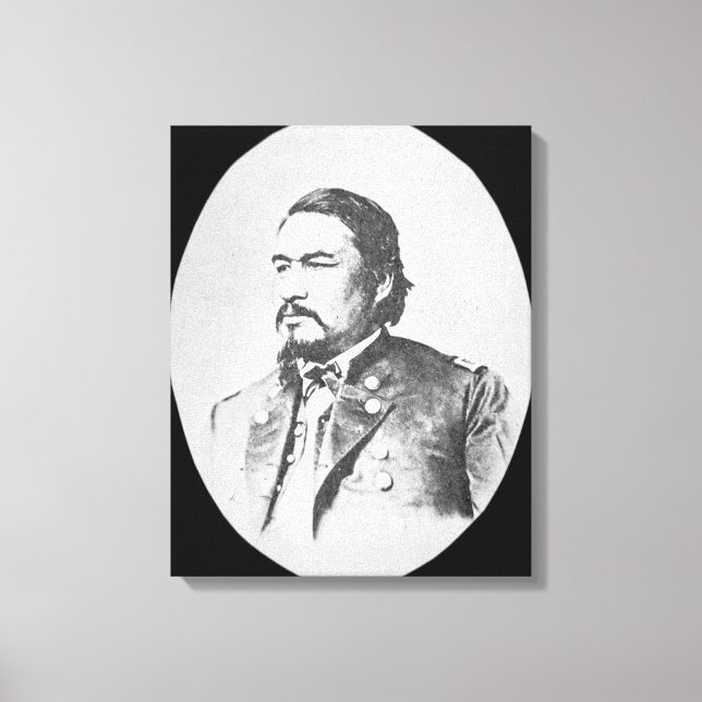 Ely Samuel Parker (1828-95) Seneca Chief and Feder Canvastryck (Framsida)