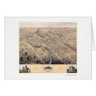 Elyria panorama- karta för OH - 1868 Hälsningskort