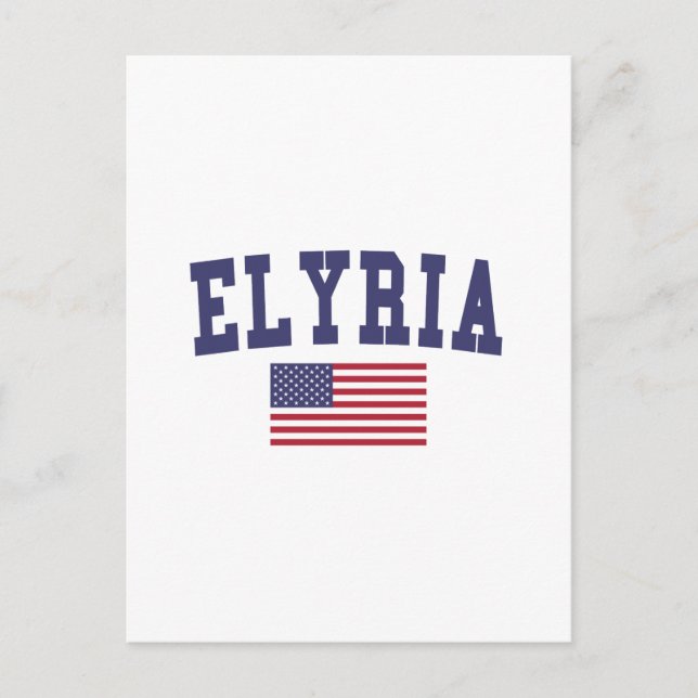 Elyria US Flagga Vykort (Framsida)