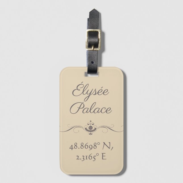 Élysée Palace Latitude Longitud Bagagebricka (Framsida vertikal)