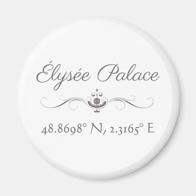Élysée Palace Latitude Longitud Magnet (Framsidan)