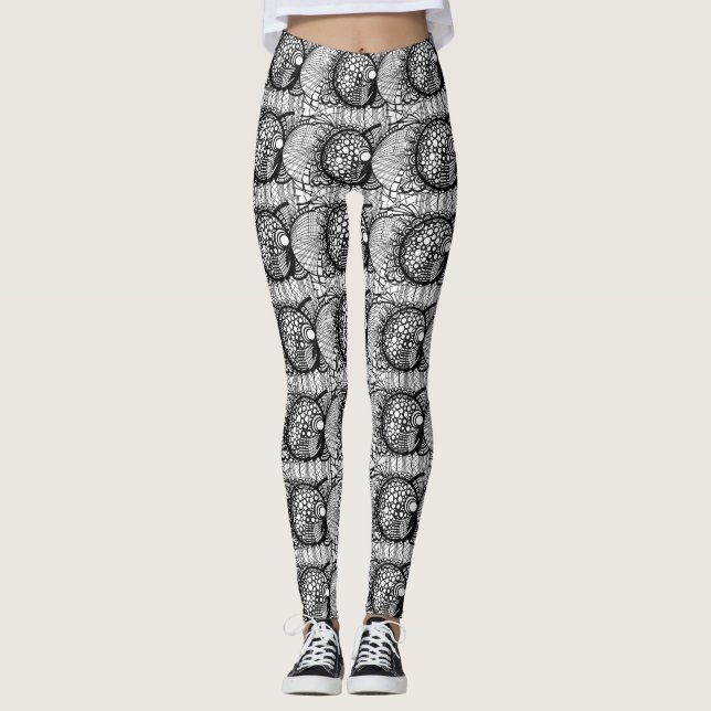 Elyssa designdamasker leggings (Framsida)