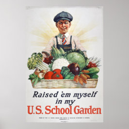 "Em Myself in My USA School Garden - 1919 Poster