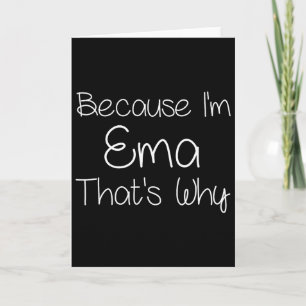 Ema Funny Personlig Birthday Women Namn Gift ID Kort