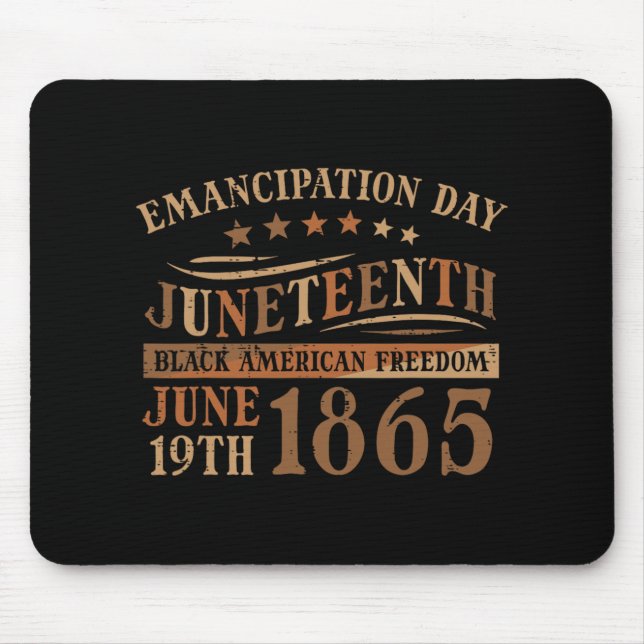 Emancipation Day Juneteenth 19 juni 1865 män kvinn Musmatta (Framsidan)