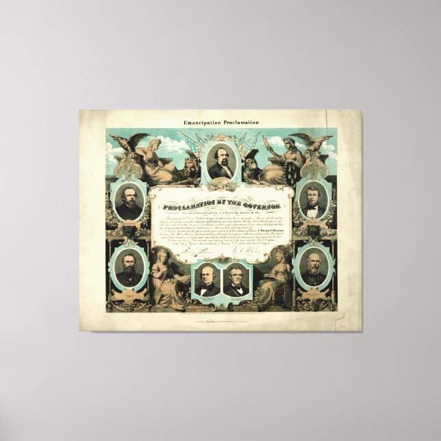 Emancipation Proclamation by E. Knobel (1865) Canvastryck (Framsida)
