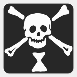Emanuel Wynne Piratflagga Jolly Roger Fyrkantigt Klistermärke