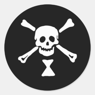 Emanuel Wynne Piratflagga Jolly Roger Runt Klistermärke
