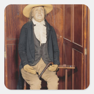 Embalmed förkroppsligar av Jeremy Bentham Fyrkantigt Klistermärke