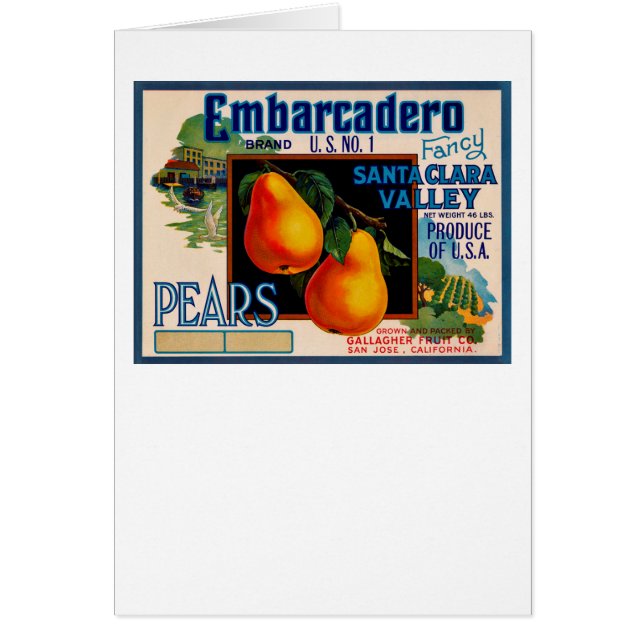 Embarcadero Finare Santa Clara Pears Hälsningskort (Framsidan)