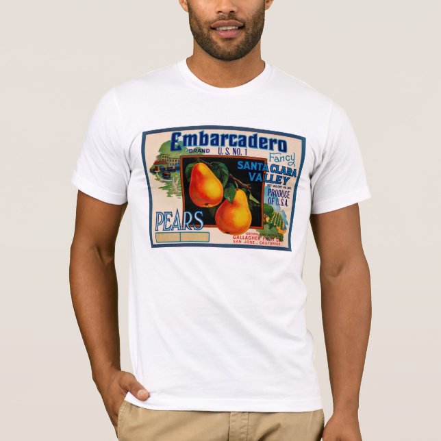 Embarcadero utsmyckade Santa Clara Pears T Shirt (Framsida)