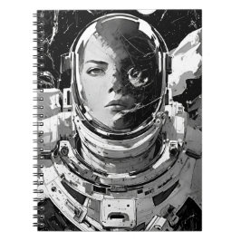 Embark på Cosmic Journey: Striking Girl Astronaut Anteckningsbok