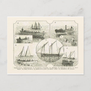 Embarking ett örlogsfartyg, 1800-talet vykort