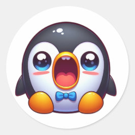 Embarrased Cute Penguin Runt Klistermärke