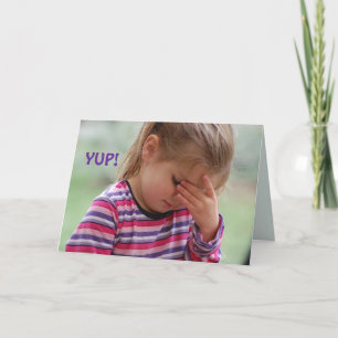EMBARRASSED BELAGT BIRTHDAY-KORT TACK KORT