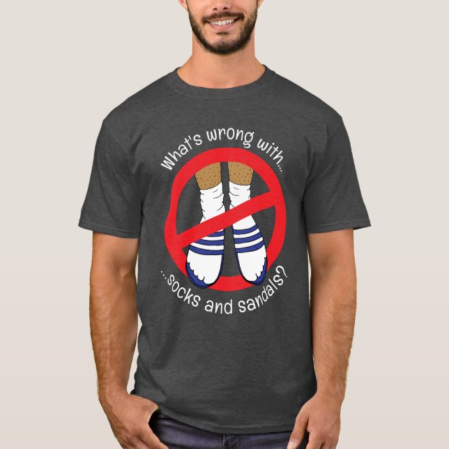 Embarrassing Pappa Socks and Sandals Joke T Shirt (Framsida)
