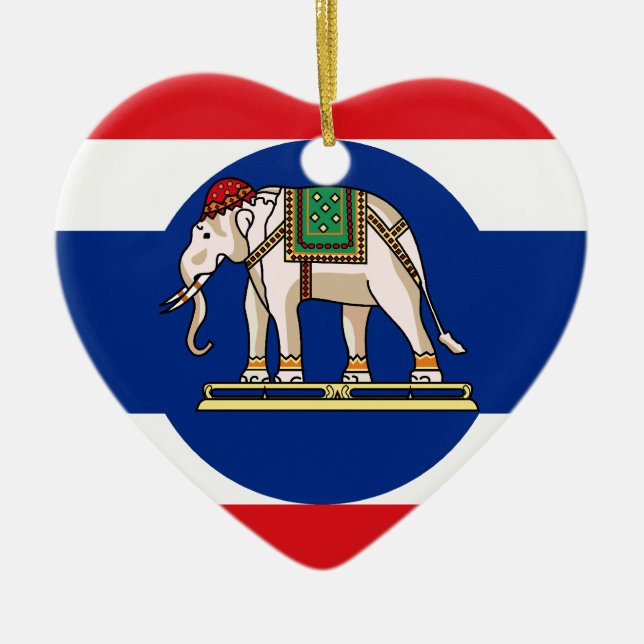 Embassador Thailand, Thailand flagga Julgransprydnad Keramik (Framsidan)