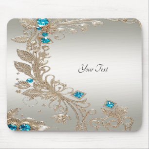 Embelling Guld Blue Stones Mousepad Musmatta
