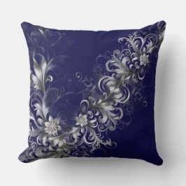 Embellished Navy Blue Throw Pillow Kudde