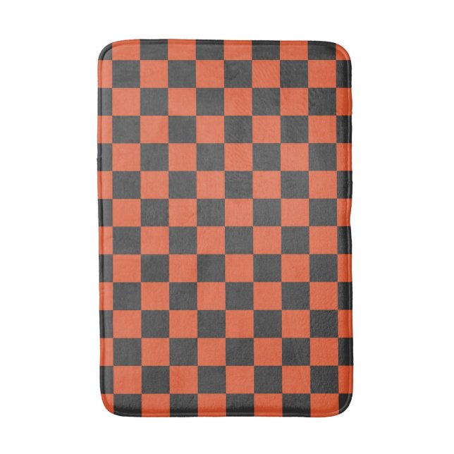 Ember and ash checkerboard pattern badrumsmatta (Framsidan (Vertikal))