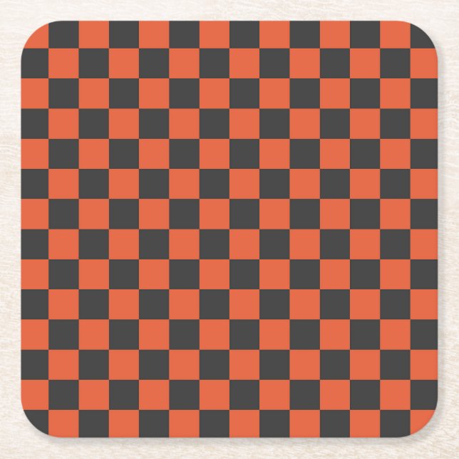 Ember and ash checkerboard pattern underlägg papper kvadrat (Framsidan)