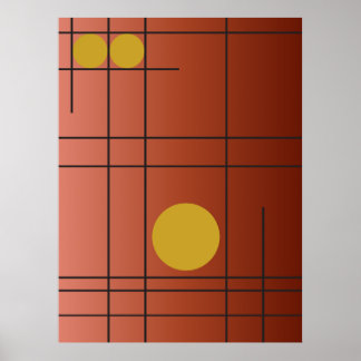 Ember Drift nr 1 — Modern geometrisk väggkonstaffi Poster